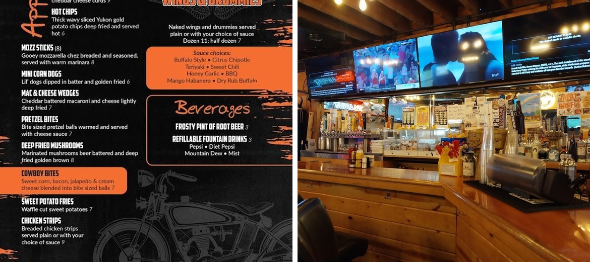 PY's Saloon Menu