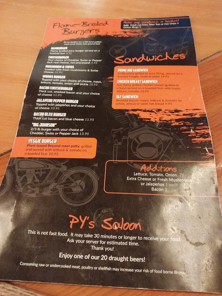 PY's Saloon Menu image 2