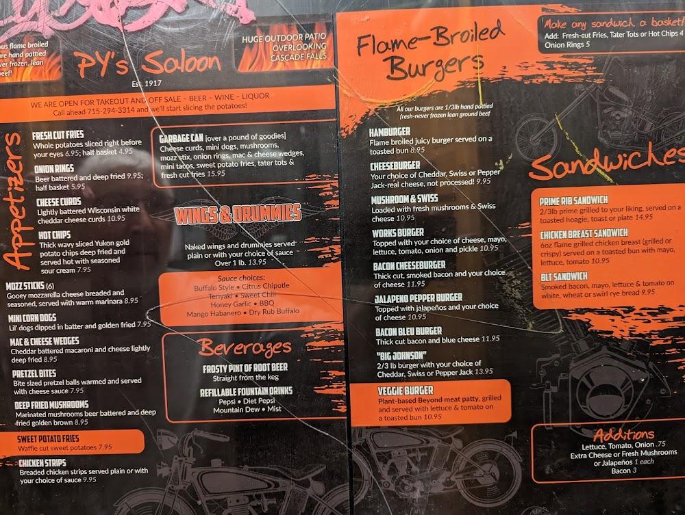 PY's Saloon Menu image 4